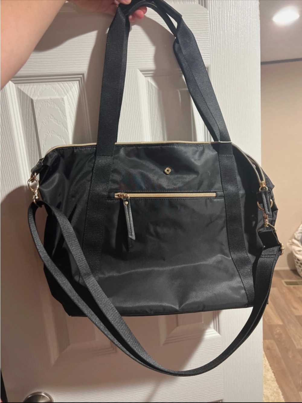 Black Women's Tote Bag with Shoulder Strap